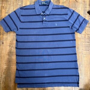 Polo Ralph Lauren Blue Striped Pony Polo Shirt Large